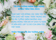 THƯ TƯỞNG NIỆM TRI ÂN NHỮNG ANH HÙNG ĐỒNG TIẾN(1986-2022)